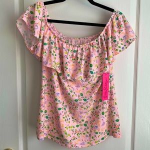 Lilly Pulitzer La Fortuna Off the Shoulder Top in Urchin Pink